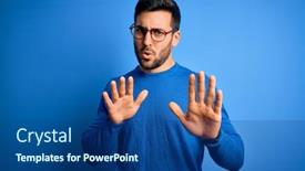  Presentation with forbidden - Amazing presentation theme having young-handsome-man-with-beard backdrop and a ocean colored foreground