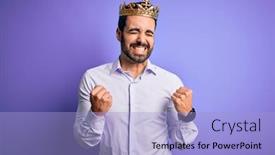  Presentation with king crown - Amazing PPT layouts having young-handsome-man-with-beard backdrop and a light blue colored foreground