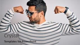  Presentation with beard - PPT theme enhanced with young-handsome-man-with-beard background and a light gray colored foreground