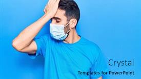 Presentation with medical error - Theme consisting of young-handsome-man-with-beard background and a cyan colored foreground