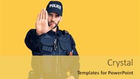  Presentation with sing - Amazing PPT theme having young-handsome-man-with-beard backdrop and a yellow colored foreground