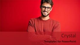  Presentation with beard - Colorful PPT layouts enhanced with young-handsome-man-with-beard backdrop and a crimson colored foreground