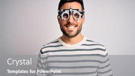  Presentation with beard - PPT theme with young-handsome-man-with-beard background and a gray colored foreground