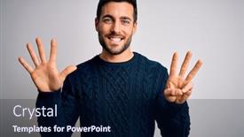  Presentation with beard - Presentation theme having young-handsome-man-with-beard background and a navy blue colored foreground