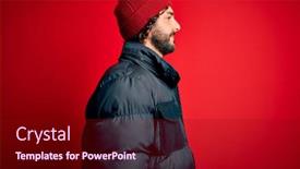  Presentation with beard - Cool new PPT theme with young-handsome-man-with-beard backdrop and a wine colored foreground