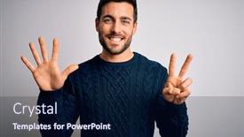  Presentation with beard - Presentation theme with young-handsome-man-with-beard background and a navy blue colored foreground