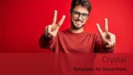  Presentation with beard - Beautiful PPT layouts featuring young-handsome-man-with-beard backdrop and a crimson colored foreground