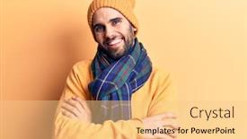  Presentation with wool - Beautiful PPT theme featuring young-handsome-man-with-beard backdrop and a lemonade colored foreground