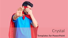  Presentation with super man - Cool new PPT layouts with young-handsome-man-with-beard backdrop and a coral colored foreground