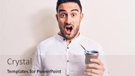  Presentation with infusion - Presentation with young-handsome-man-with-beard background and a soft green colored foreground