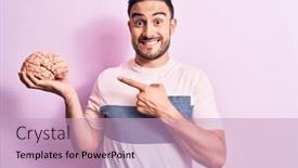  Presentation with brain memory - Colorful presentation theme enhanced with young-handsome-man-with-beard backdrop and a soft green colored foreground