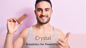  Presentation with energy bar - Presentation theme having young-handsome-man-with-beard background and a lemonade colored foreground