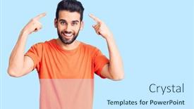  Presentation with great idea - PPT theme having young-handsome-man-with-beard background and a white colored foreground