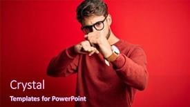  Presentation with violence - Slide deck consisting of young-handsome-man-with-beard background and a wine colored foreground