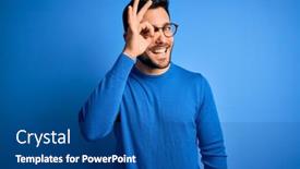  Presentation with beard - Slide deck having young-handsome-man-with-beard background and a  colored foreground