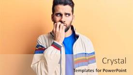  Presentation with beard - Colorful presentation design enhanced with young-handsome-man-with-beard backdrop and a lemonade colored foreground