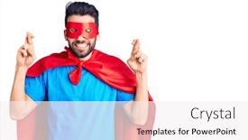  Presentation with super man - Colorful slides enhanced with young-handsome-man-with-beard backdrop and a white colored foreground