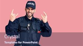  Presentation with rock star - Slide set enhanced with young-handsome-man-with-beard background and a navy blue colored foreground