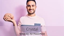  Presentation with brain memory - Slide deck featuring young-handsome-man-with-beard background and a lemonade colored foreground