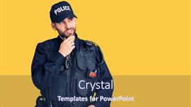 Presentation with beard - Colorful presentation theme enhanced with young-handsome-man-with-beard backdrop and a navy blue colored foreground