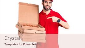  Presentation with pizza delivery - Colorful presentation enhanced with young-handsome-man-with-beard backdrop and a lemonade colored foreground