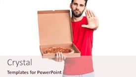  Presentation with pizza delivery - Amazing presentation theme having young-handsome-man-with-beard backdrop and a lemonade colored foreground