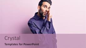  Presentation with beard - PPT layouts having young-handsome-man-with-beard background and a coral colored foreground