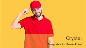  Presentation with great idea - Amazing PPT theme having young-handsome-man-with-beard backdrop and a yellow colored foreground