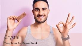  Presentation with energy bar - Slide deck featuring young-handsome-man-with-beard background and a lemonade colored foreground