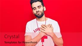  Presentation with lifeguard - Cool new theme with young-handsome-man-with-beard backdrop and a red colored foreground