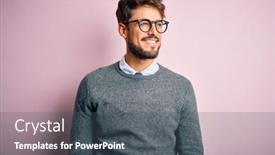  Presentation with beard - PPT layouts with young-handsome-man-with-beard background and a ocean colored foreground