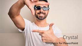  Presentation with life insurance concept white - Slides featuring young-handsome-man-with-beard background and a lemonade colored foreground