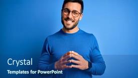  Presentation with beard - PPT theme consisting of young-handsome-man-with-beard background and a ocean colored foreground