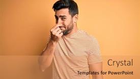  Presentation with breath - Presentation design enhanced with young-handsome-man-with-beard background and a coral colored foreground