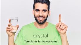  Presentation with drinking glass - Presentation theme with young-handsome-man-with-beard background and a mint green colored foreground