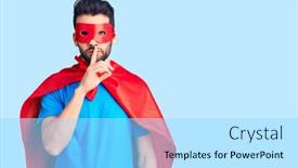  Presentation with super man - Amazing PPT theme having young-handsome-man-with-beard backdrop and a arctic colored foreground