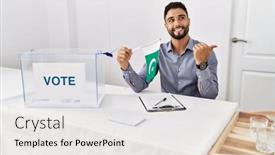  Presentation with pakistan flag - Presentation theme featuring young-handsome-man-with-beard background and a white colored foreground