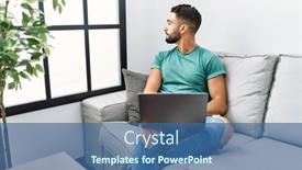  Presentation with beard - Presentation theme having young-handsome-man-with-beard background and a ocean colored foreground