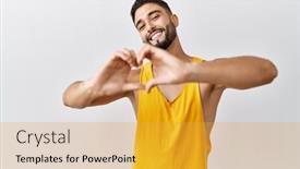  Presentation with romantic love - PPT layouts enhanced with young-handsome-man-with-beard background and a yellow colored foreground
