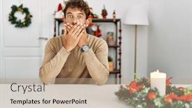  Presentation with beard - Presentation design consisting of young-handsome-man-with-beard background and a  colored foreground