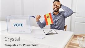  Presentation with political campaign - Presentation enhanced with young-handsome-man-with-beard background and a white colored foreground