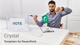  Presentation with pakistan flag - Slide set with young-handsome-man-with-beard background and a white colored foreground