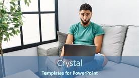  Presentation with beard - Slide set enhanced with young-handsome-man-with-beard background and a ocean colored foreground