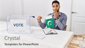  Presentation with pakistan flag - PPT layouts consisting of young-handsome-man-with-beard background and a white colored foreground