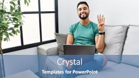  Presentation with beard - Presentation theme having young-handsome-man-with-beard background and a ocean colored foreground