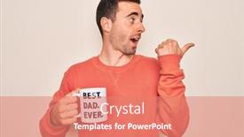  Presentation with coffe - Colorful presentation theme enhanced with young-handsome-man-with-blue backdrop and a coral colored foreground