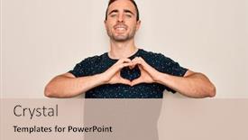  Presentation with blue eyes - Audience pleasing slide set consisting of young-handsome-man-with-blue backdrop and a lemonade colored foreground