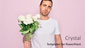 Presentation with pink blue - Amazing presentation having young-handsome-man-with-blue backdrop and a lemonade colored foreground