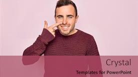  Presentation with pink beauty - Theme enhanced with young-handsome-man-with-blue background and a violet colored foreground