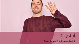  Presentation with blue eyes - Amazing presentation having young-handsome-man-with-blue backdrop and a red colored foreground